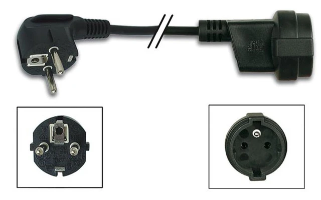 CABLE PROLONGADOR L=1.5m EURO.90° HEMBRA TOMA DE TIERRA DE ESPI