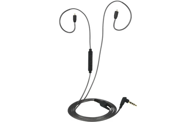 Cable liso para auriculares Conector MMCX con control de volumen , Mini Jack acodado