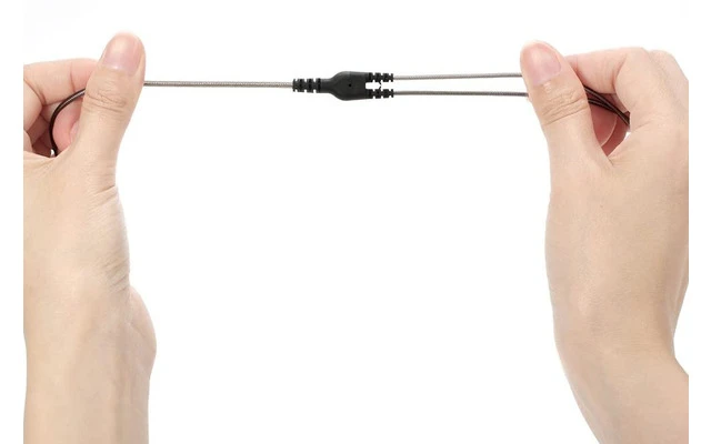 Cable liso para auriculares Conector MMCX con control de volumen , Mini Jack acodado