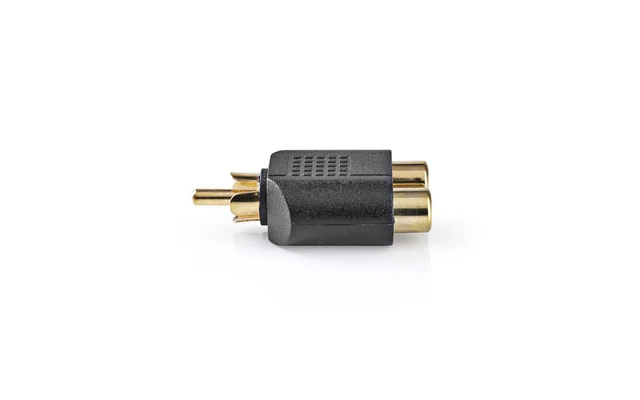 Adaptador para Subwoofer - RCA macho – 2x RCA hembra - Negro - Nedis CAGP24940BKG