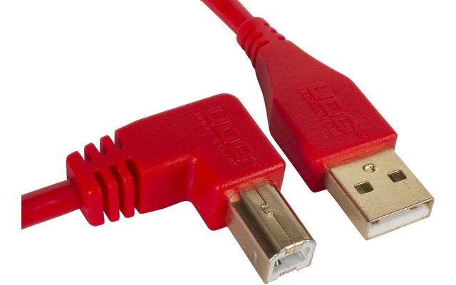 UDG Ultimate Cable USB 2.0 A-B - Rojo - Acodado 2 metros