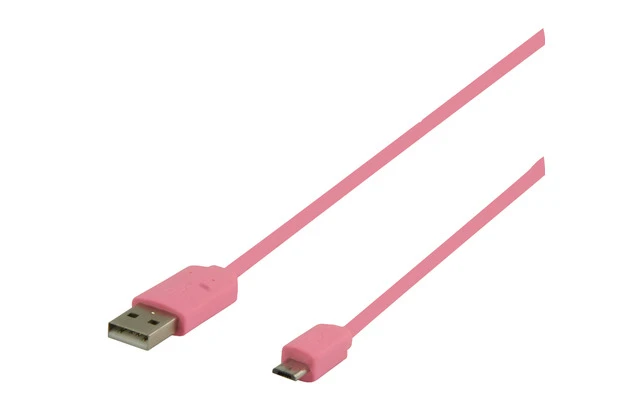 Cable adaptador USB 2.0 A Macho - Micro B Macho 1.00m color rosa