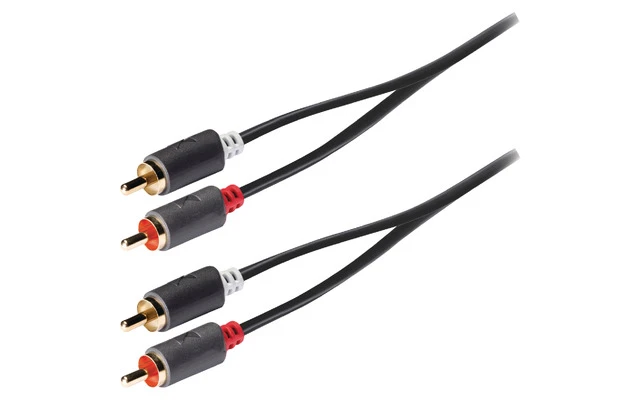 Cable de audio estéreo 2x RCA macho - 2x macho, 10,0 m en gris - König KNA24200E100