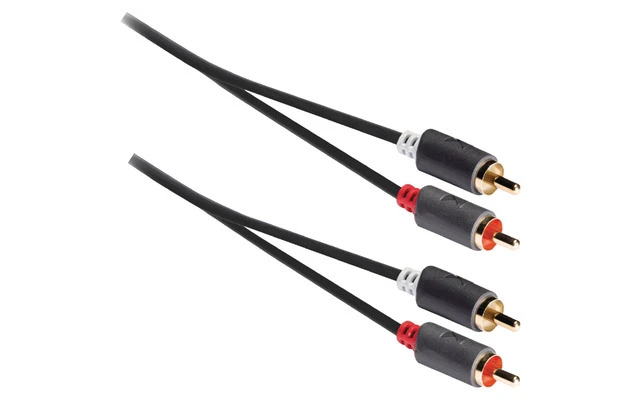 Cable de audio estéreo 2x RCA macho - 2x macho, 10,0 m en gris - König KNA24200E100
