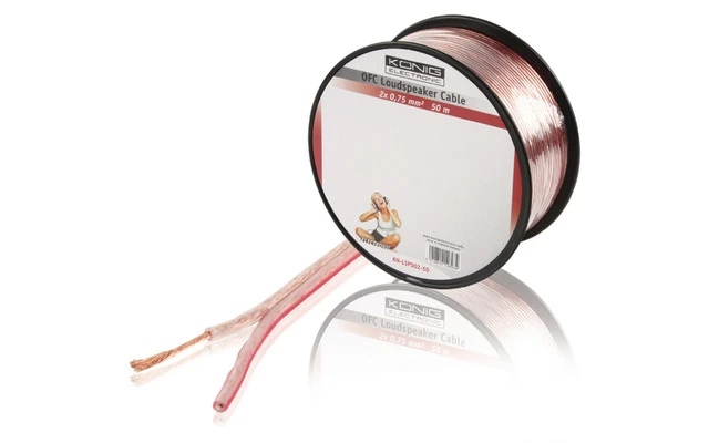 Cable transparente OFC para altavoz 2x 0.75mm²