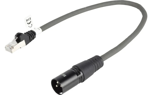 Cable Digital XLR Macho de 3 Pines - RJ45 Macho de 0,30 m Gris Oscuro