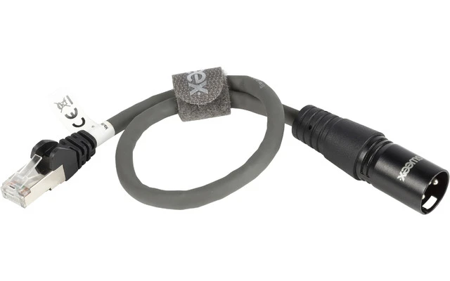 Cable Digital XLR Macho de 3 Pines - RJ45 Macho de 0,30 m Gris Oscuro