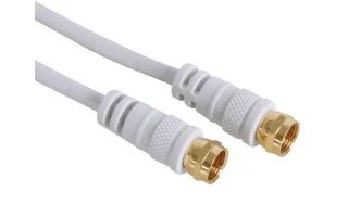 Cable TV - F-Con macho a F-Con Macho, 10 metros, Blanco