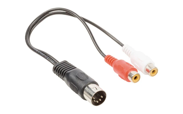 Cable adaptador de audio DIN macho de 5 pines - 2 RCA hembra de 0.20 m
