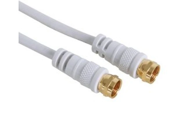 Cable TV - F-Con macho a F-Con Macho, 10 metros, Blanco
