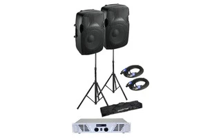 Pack: Pareja XTK-15 + Etapa AMP600 + Cable Speakon 5m x2 + tripode x2