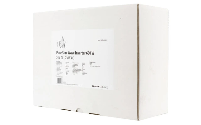 Inversor de potencia Onda sinusoidal pura 24 VDC AC 230 V 600 W F (CEE 7/3)