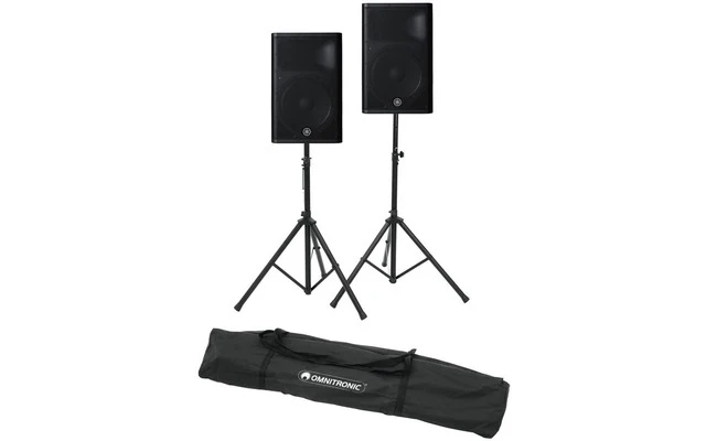 2x Yamaha DXR 15 MkII + Pareja de trípodes con bolsa