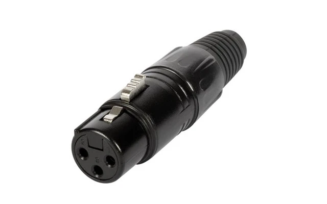 Conector XLR Hembra de 3 polos - color Negro