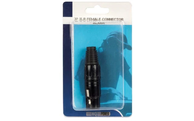 Conector XLR Hembra de 3 polos - color Negro