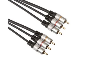 1 x conector RCA vídeo macho + 2 x conector RCA audio macho