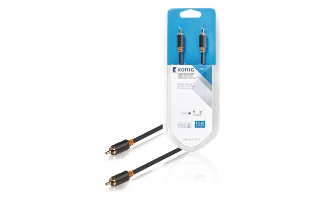 Cable de audio digital de RCA macho a macho, 1,00 m en gris - König KNA24170E10
