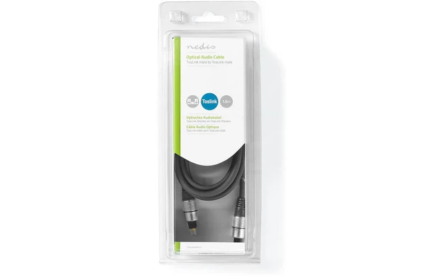 Cable de Audio Óptico - Macho TosLink Macho - Macho TosLink - 1,50 m - Gris Antracita