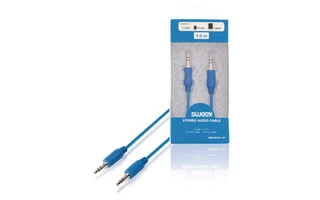 Cable de audio estéreo de 3,5 mm macho - macho de 1,00 m en color azul - Sweex SMCA0101-07