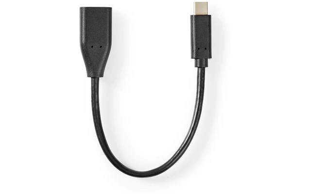 Cable Adaptador USB-C™ - USB-C™ Macho - A Hembra - 0,2 m - Negro - Nedis CCGT61710BK02