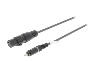 Cable XLR Mono de 3 Pines Hembra - RCA Macho de 3,0 m Gris Oscuro - Sweex SWOP15225E30