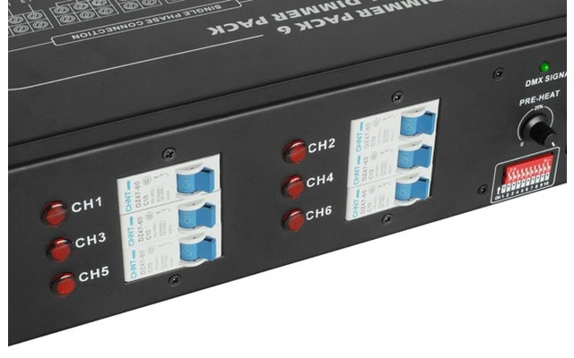 Dimmer resistente de 6 canales DMX/Analogico