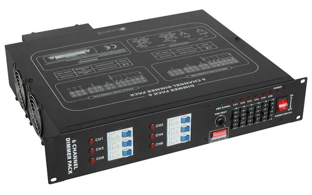 Dimmer resistente de 6 canales DMX/Analogico