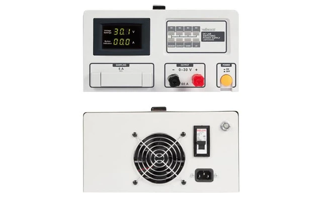 Fuente de alimentación conmutada DC para laboratorio 0-30 vDC / 0-60 a Máx con pantalla LCD