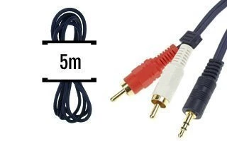 Cable Audio Jack 3.5 macho- 2 RCA machos (5m)