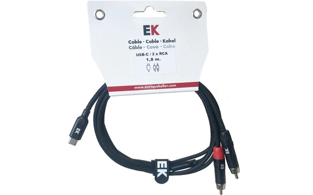 EK Audio Cable USB-C a RCA x2 1,8 m