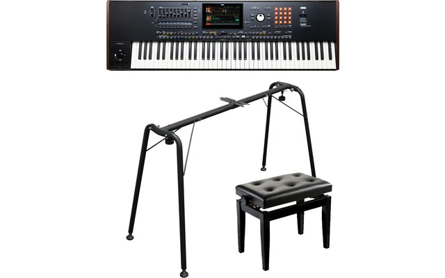 Korg Pa5X 76 + Korg ST-SV1-BK + Banqueta teclado bench BGB