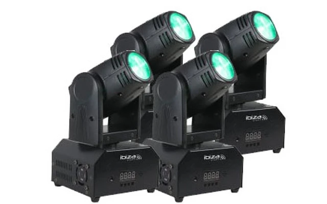 4x Moving Head Ibiza LMH 250 - 80W LED + Mando a control