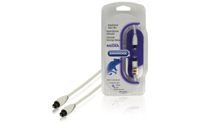Cable óptico de audio digital Toslink de 2.00 m - Bandridge BBM25000W20