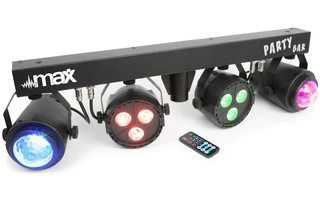 Max Partybar Barra con 2 Focos PAR 3 leds 4-en-1 RGBW + 2 Jellymoon - Stock B