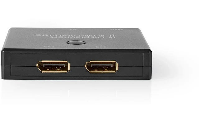 2 puertos - Conmutador DisplayPort Bidireccional - Negro