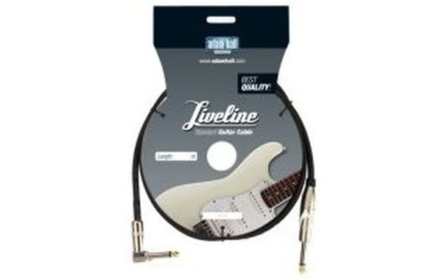 Liveline Cable de alta calidad 6,3 mm Jack / a Jack angulado 3 m