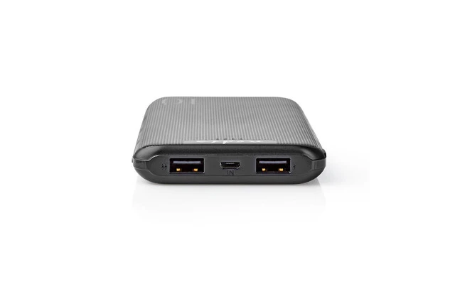 Batería Portátil - 10 000 mAh - 3x Salida 3,0 / 2,1 / 1,0 A - USB-C / Entrada micro-USB - Negro