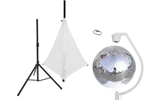Eurolite Set Bola de espejos 50cm con soporte y funda para trípode blanco