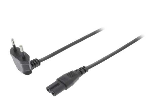 Cable de Alimentación Europeo en Ángulo Macho - IEC-320-C7 de 2,00 m Negro - Valueline VLEP11050