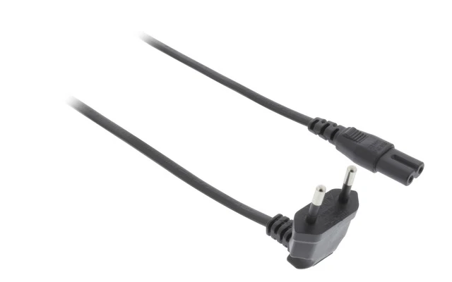 Cable de Alimentación Europeo en Ángulo Macho - IEC-320-C7 de 2,00 m Negro - Valueline VLEP11050