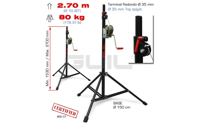 Guil ELC-610 - Tripode de altavoz con cabestrante