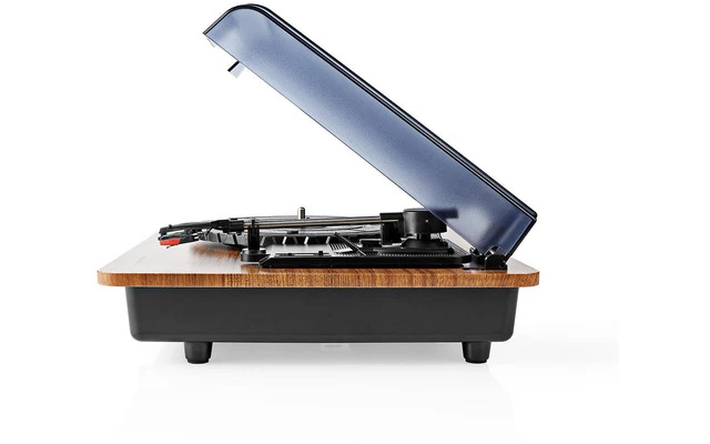 Tocadiscos - 18 W - Bluetooth - Desconexión automática - Cubierta para el Polvo - Marrón