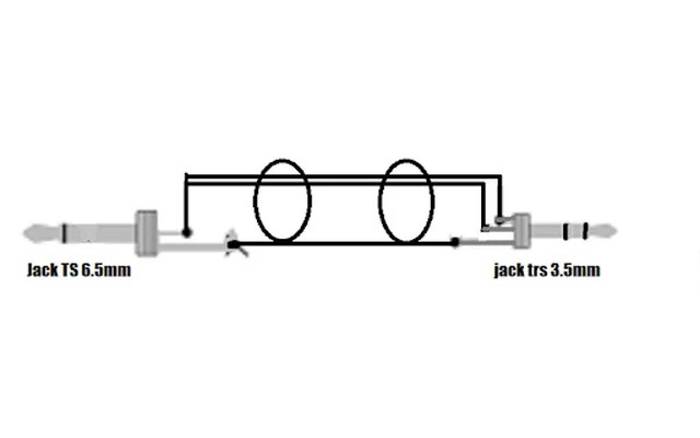 Cable 1 Mini Jack 3.5 estereo a 1 Jack mono de 2.5 metros(Movil a LINE IN por ejem.)