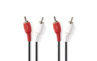 Cable de Audio Estéreo - 2x RCA Macho - 2x RCA Macho - 1,0 m - Negro