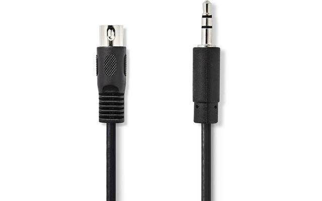 Cable de audio DIN - DIN de 5 Pines Macho - Macho de 3,5 mm - 2,0 m - Negro - Nedis CAGP20100BK2