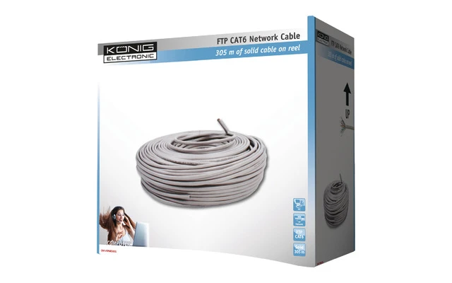 BOBINA DE CABLE DE RED FTP CAT6 KÖNIG - König CMP-FTP6R305S
