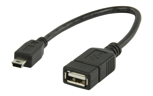 Cable de datos USB OTG 2.0 A - Mini 5-pines de 0.20 m