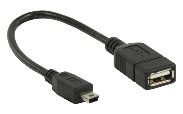 Cable de datos USB OTG 2.0 A - Mini 5-pines de 0.20 m