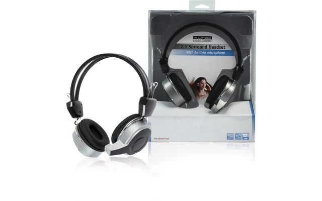 König CMP-HEADSET180 - Auriculares surround 7.1 con micrófono, control , USB
