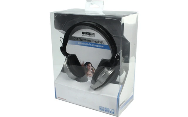 König CMP-HEADSET180 - Auriculares surround 7.1 con micrófono, control , USB